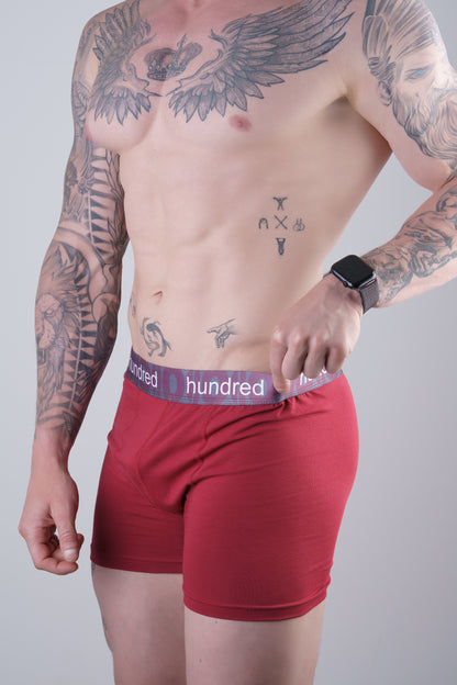 hundred Erkek 3'lü Kutulu Premium Pamuklu Boxer (SİYAH-LACİVERT-BORDO) MDL 2