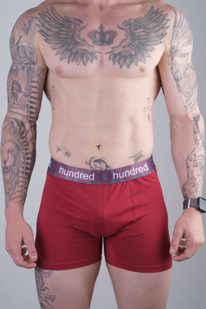 hundred Erkek 3'lü Kutulu Premium Pamuklu Boxer (SİYAH-LACİVERT-BORDO) MDL 2