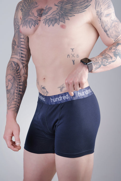 hundred 3'lü Kutulu Premium Pamuklu Erkek Lacivert Boxer MDL2