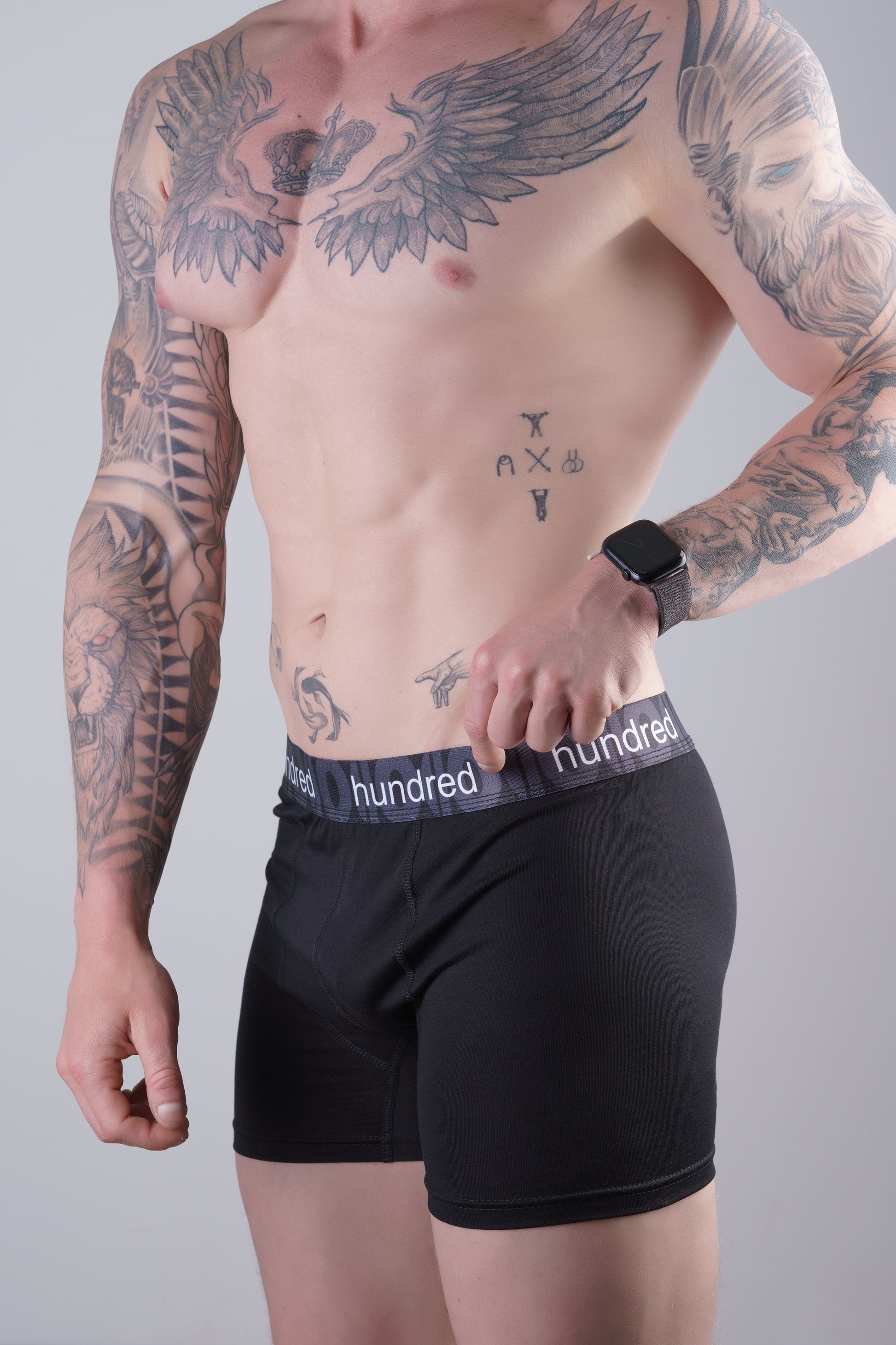 hundred 3'lü Kutulu Premium Pamuklu Siyah Erkek Boxer MDL2
