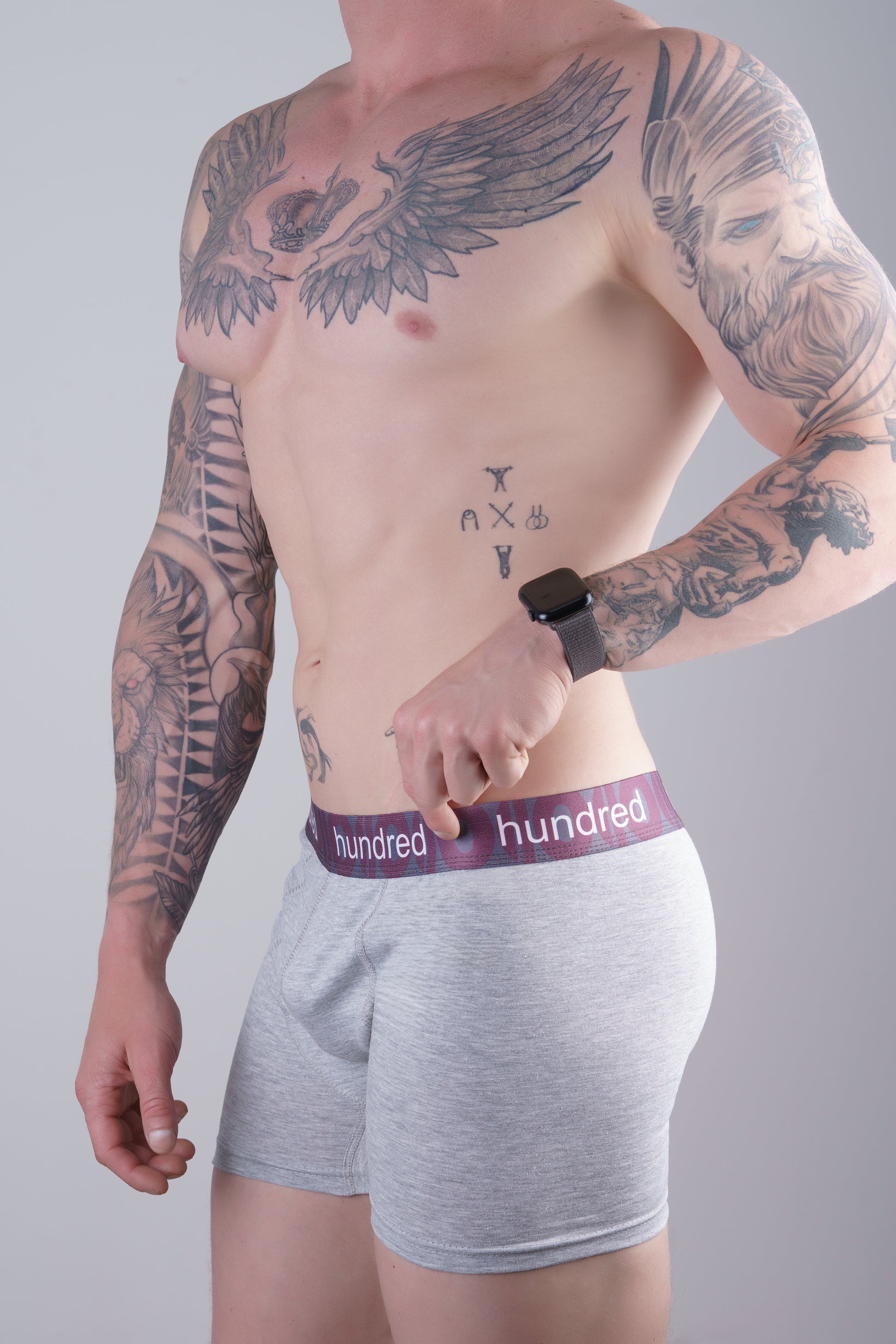 hundred 3'lü Kutulu Premium Pamuklu Gri Erkek Boxer MDL2