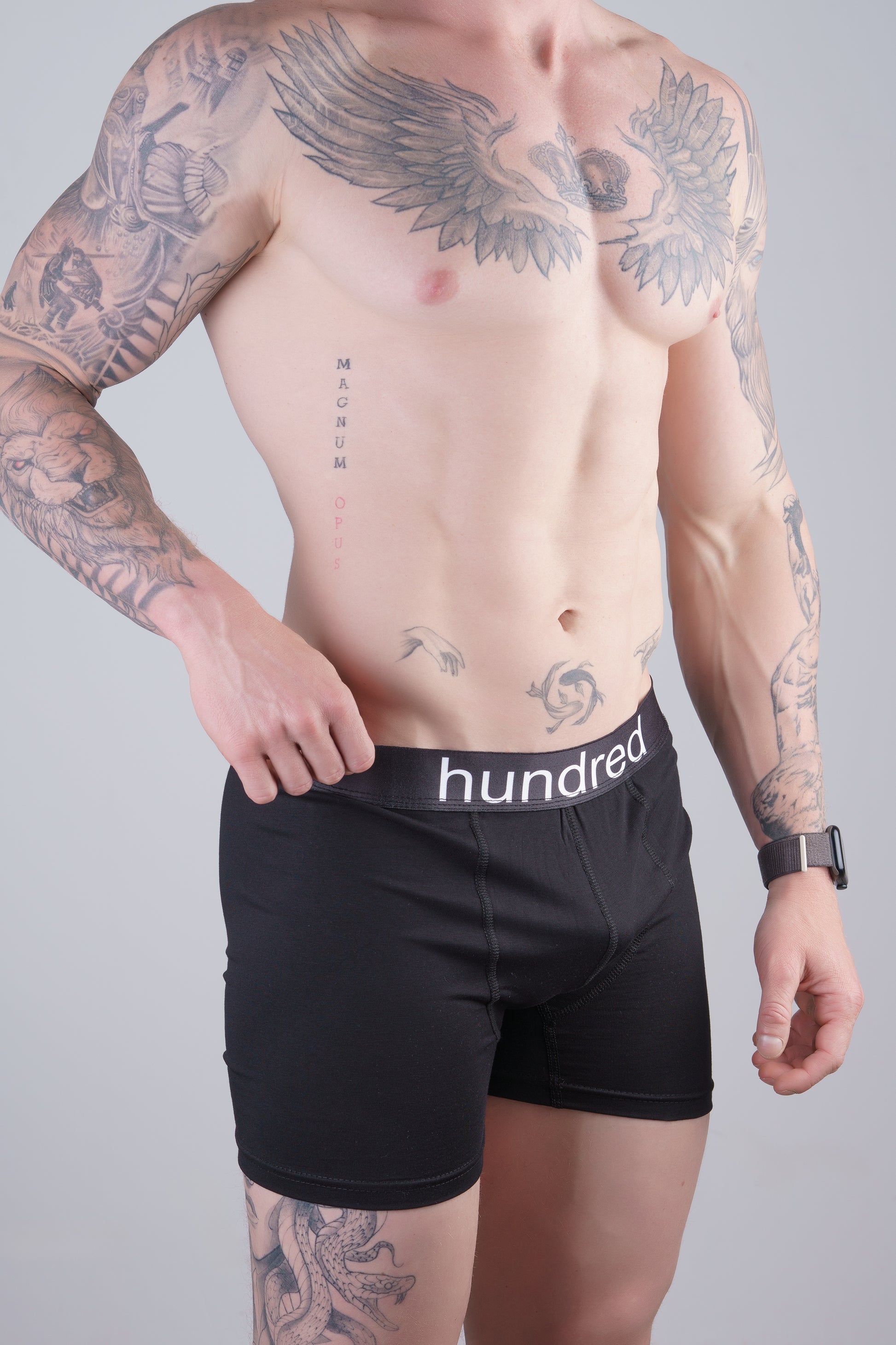 hundred 3'lü Kutulu Premium Pamuklu Siyah Erkek Boxer MDL1