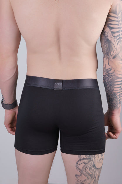 hundred 3'lü Kutulu Premium Pamuklu Siyah Erkek Boxer MDL1