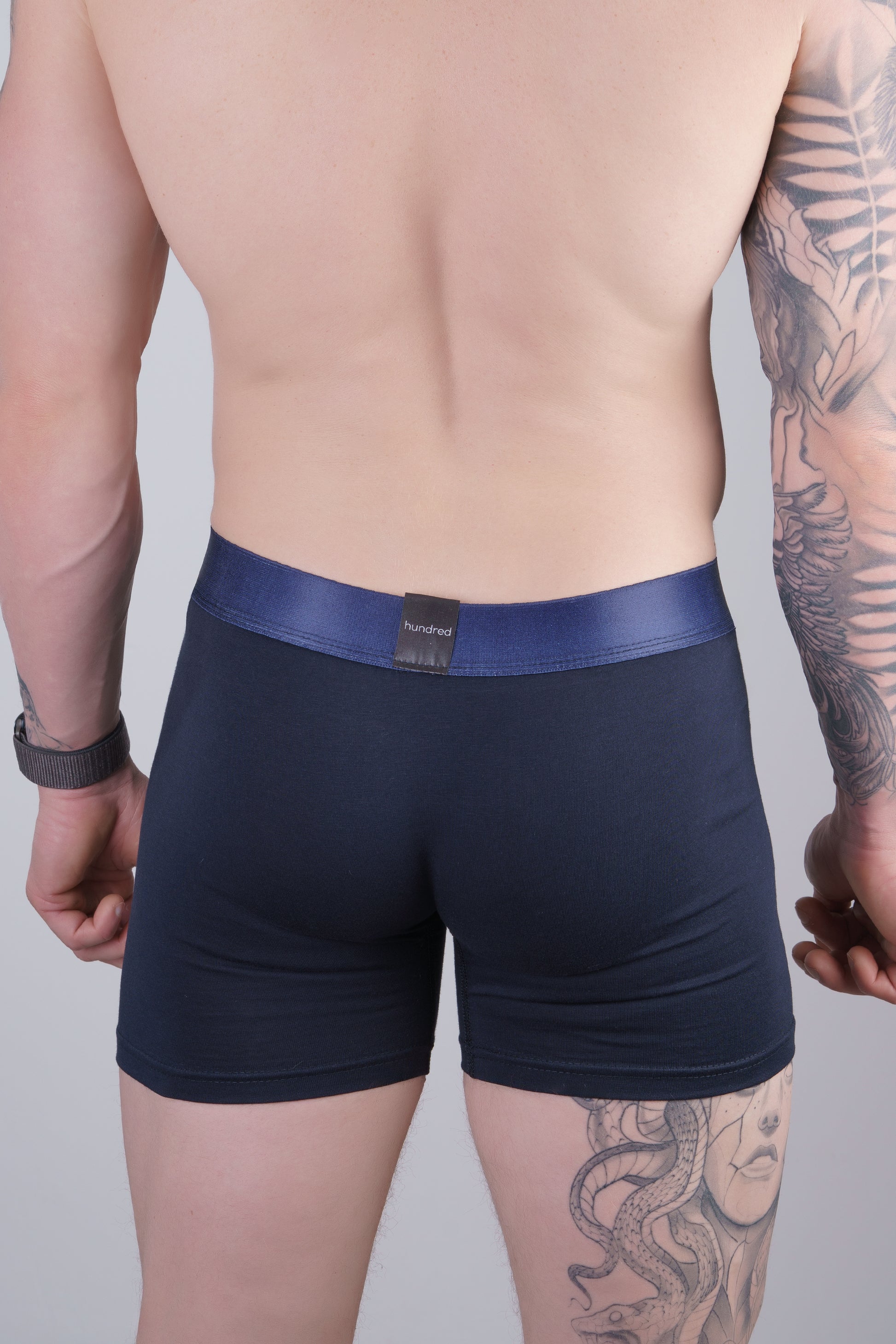 hundred 3'lü Kutulu Premium Pamuklu Lacivert Erkek Boxer MDL1