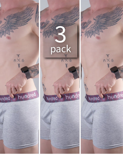 hundred 3'lü Kutulu Premium Pamuklu Gri Erkek Boxer MDL2